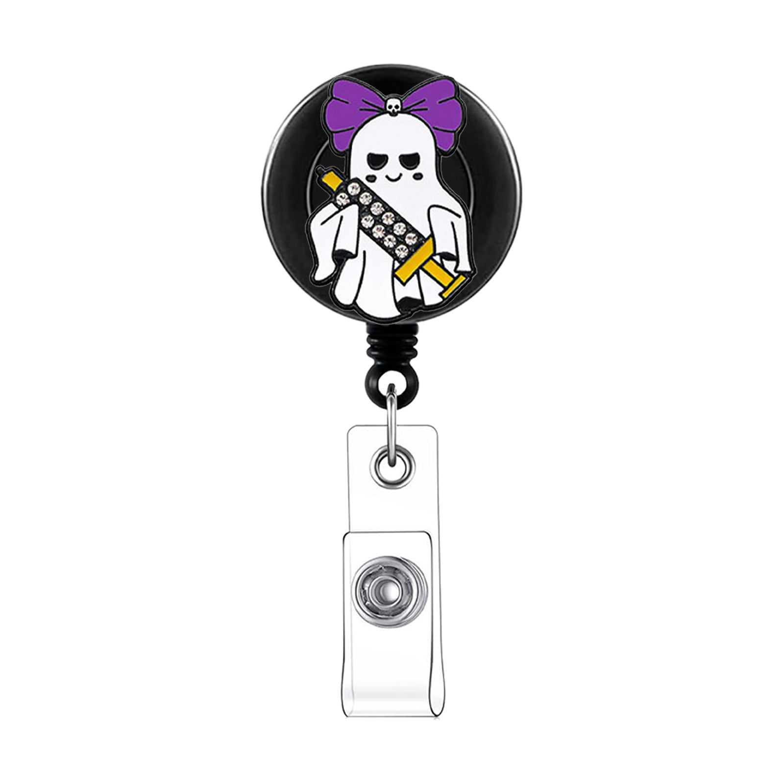 Wholesale  pink retractable rotating badge scroll